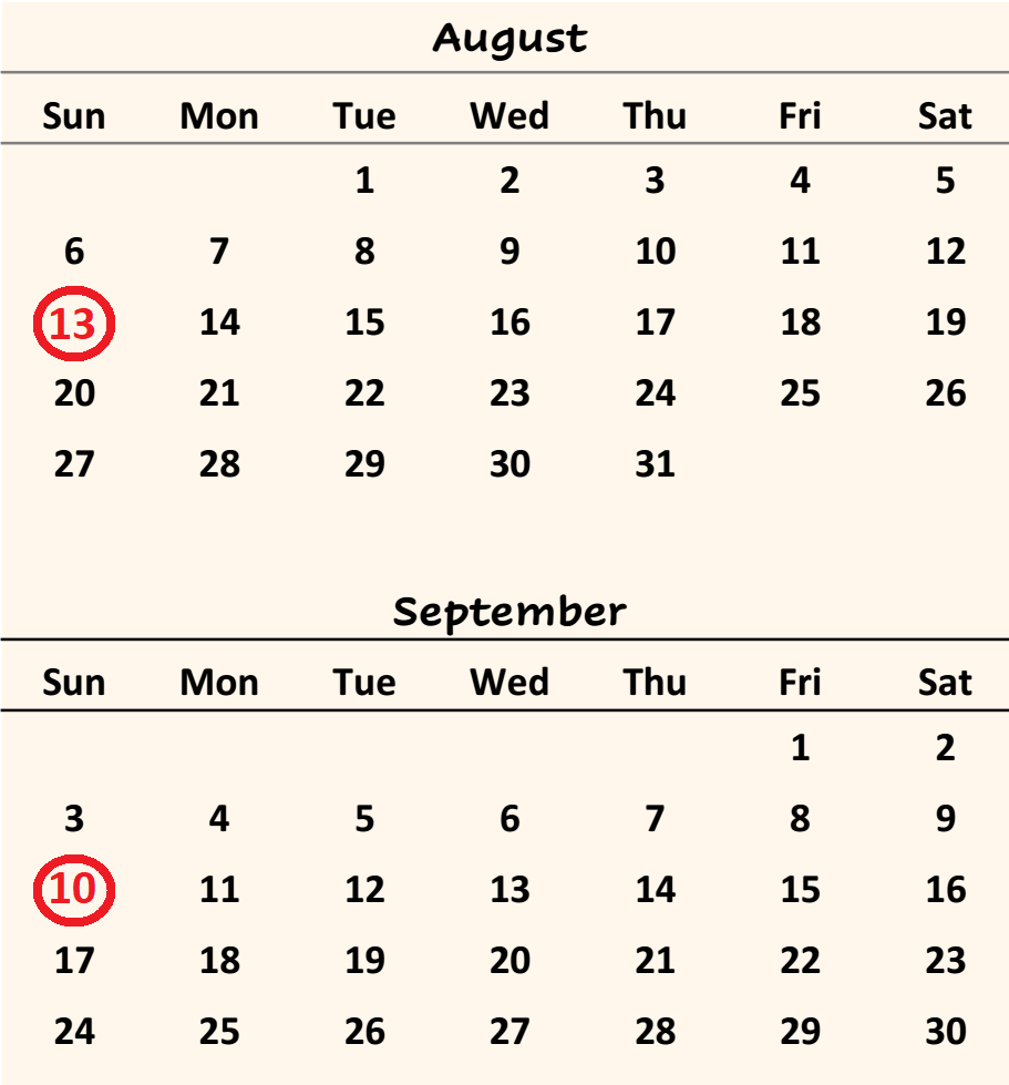 18: Upcoming Events, August/September 2023